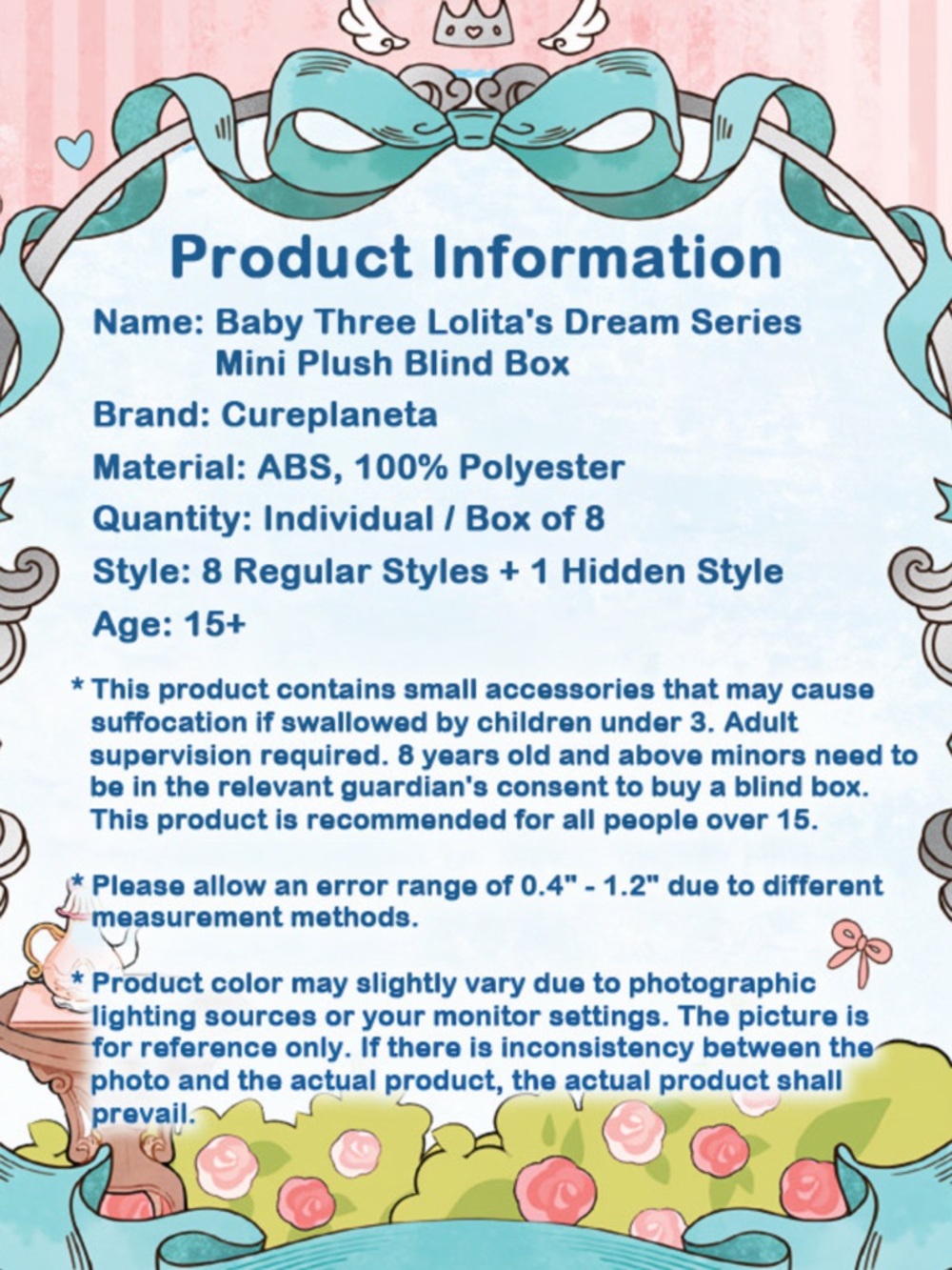 Baby Three Lolita's Dream Series Mini Plush Bunny - Picture 10 of 16
